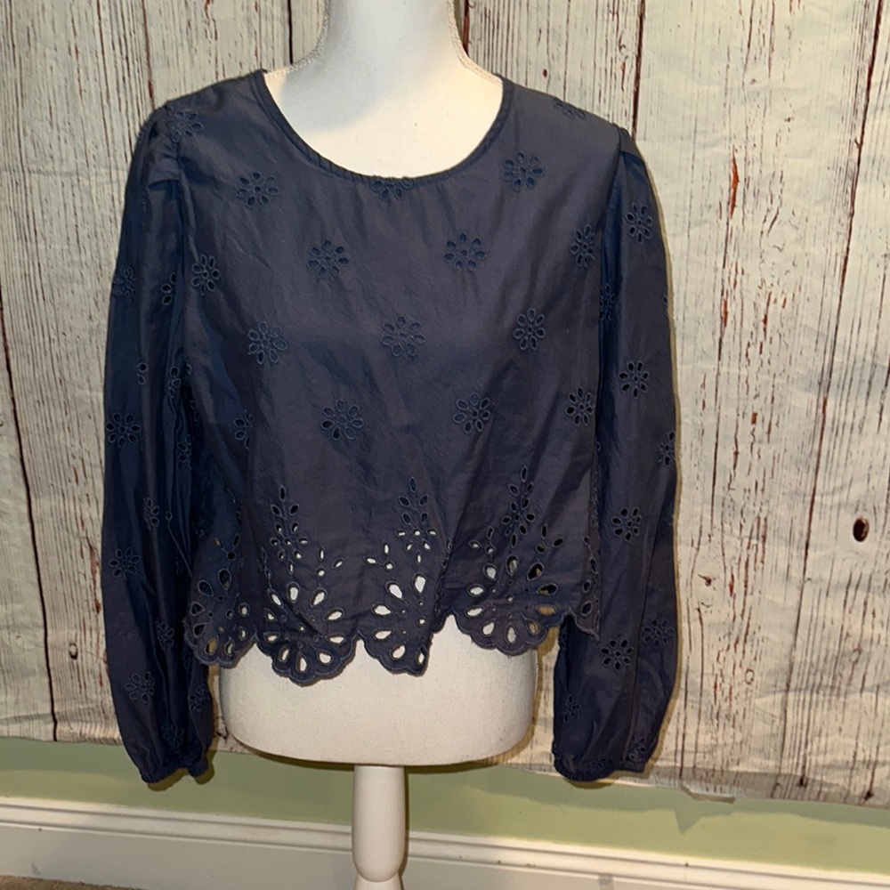 Elegant Navy Blue Women's Top